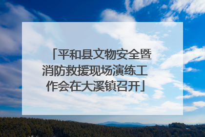 平和县文物安全暨消防救援现场演练工作会在大溪镇召开