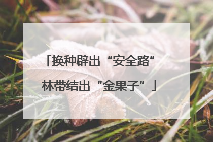 换种辟出“安全路” 林带结出“金果子”