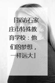 探访石家庄市特殊教育学校：他们的梦想，一样远大
