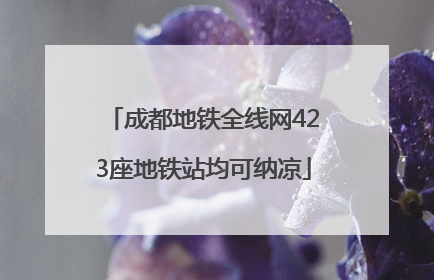 成都地铁全线网423座地铁站均可纳凉