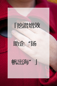 挖潜增效 助企“扬帆出海”