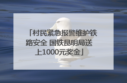 村民紧急报警维护铁路安全 国铁昆明局送上1000元奖金