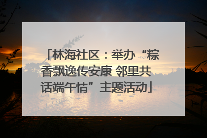 林海社区：举办“粽香飘逸传安康 邻里共话端午情”主题活动