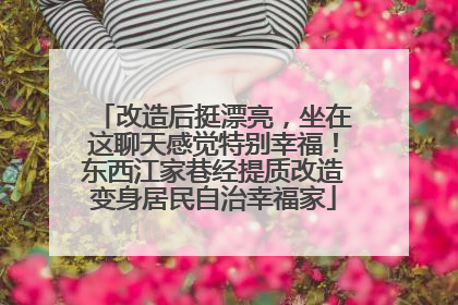 改造后挺漂亮，坐在这聊天感觉特别幸福！东西江家巷经提质改造变身居民自治幸福家