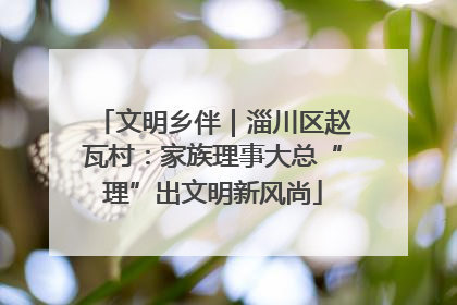 文明乡伴｜淄川区赵瓦村：家族理事大总“理”出文明新风尚