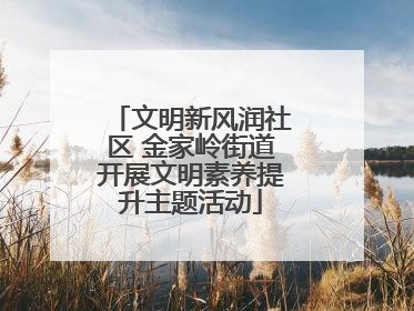 文明新风润社区 金家岭街道开展文明素养提升主题活动