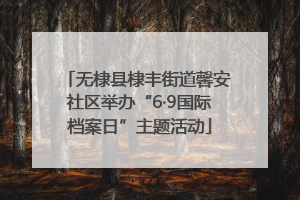 无棣县棣丰街道馨安社区举办“6·9国际档案日”主题活动