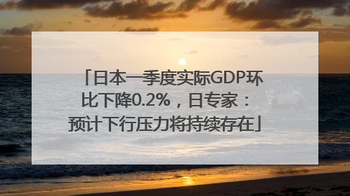 日本一季度实际GDP环比下降0.2%，日专家：预计下行压力将持续存在