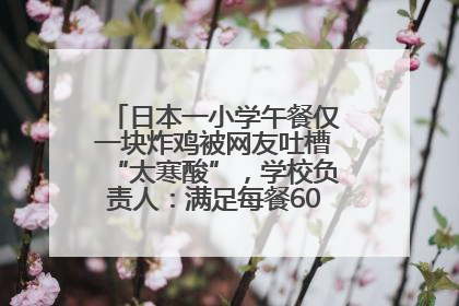 日本一小学午餐仅一块炸鸡被网友吐槽“太寒酸”，学校负责人：满足每餐600千卡的标准