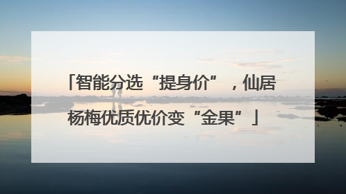 智能分选“提身价”，仙居杨梅优质优价变“金果”