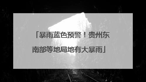 暴雨蓝色预警！贵州东南部等地局地有大暴雨