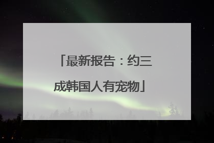 最新报告：约三成韩国人有宠物