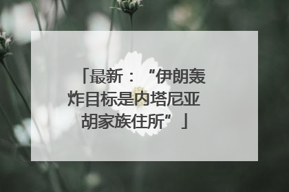 最新：“伊朗轰炸目标是内塔尼亚胡家族住所”