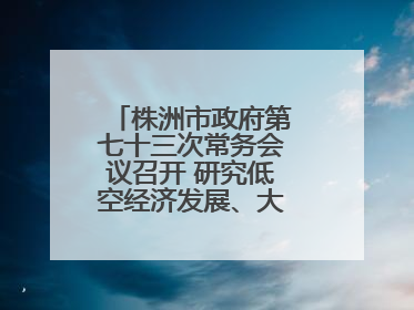 株洲市政府第七十三次常务会议召开 研究低空经济发展、大抓落实等工作