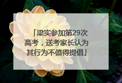 梁实参加第29次高考，送考家长认为其行为不值得提倡