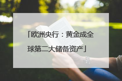 欧洲央行：黄金成全球第二大储备资产