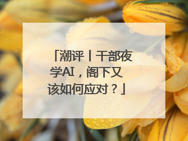 潮评丨干部夜学AI，阁下又该如何应对？