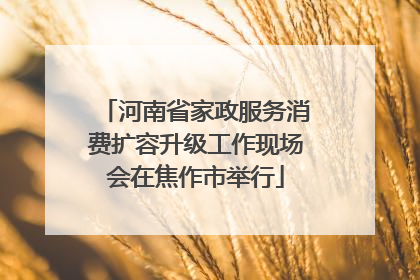 河南省家政服务消费扩容升级工作现场会在焦作市举行