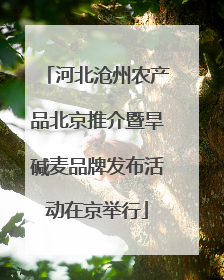 河北沧州农产品北京推介暨旱碱麦品牌发布活动在京举行