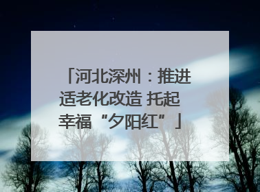 河北深州：推进适老化改造 托起幸福“夕阳红”