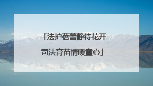 法护蓓蕾静待花开 司法育苗情暖童心