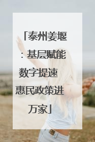 泰州姜堰：基层赋能数字提速 惠民政策进万家