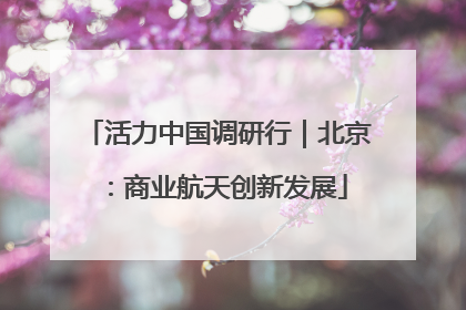活力中国调研行｜北京：商业航天创新发展