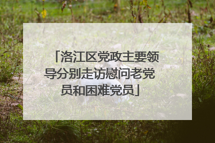 洛江区党政主要领导分别走访慰问老党员和困难党员