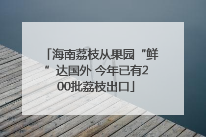 海南荔枝从果园“鲜”达国外 今年已有200批荔枝出口