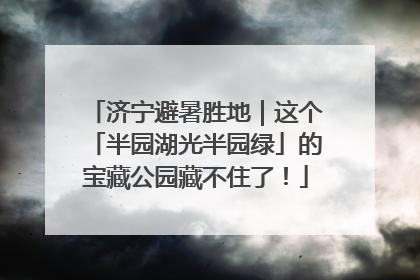 济宁避暑胜地｜这个「半园湖光半园绿」的宝藏公园藏不住了！