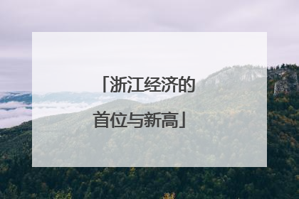 浙江经济的首位与新高