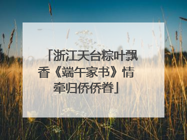 浙江天台粽叶飘香《端午家书》情牵归侨侨眷