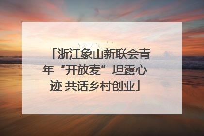浙江象山新联会青年“开放麦”坦露心迹 共话乡村创业