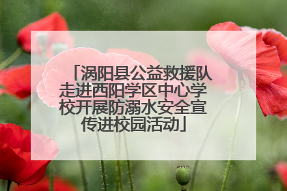 涡阳县公益救援队走进西阳学区中心学校开展防溺水安全宣传进校园活动