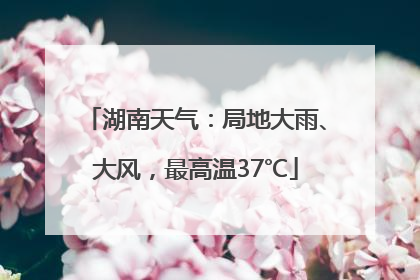 湖南天气：局地大雨、大风，最高温37℃