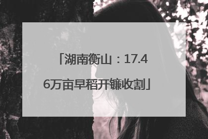湖南衡山：17.46万亩早稻开镰收割
