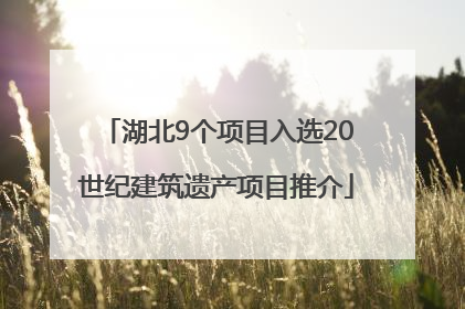 湖北9个项目入选20世纪建筑遗产项目推介