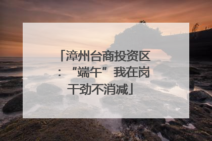 漳州台商投资区：“端午”我在岗 干劲不消减
