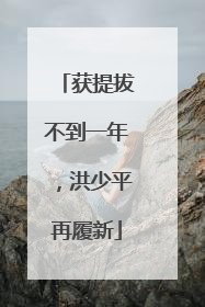 获提拔不到一年，洪少平再履新
