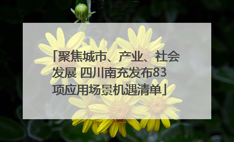 聚焦城市、产业、社会发展 四川南充发布83项应用场景机遇清单