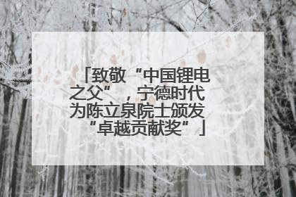 致敬“中国锂电之父”，宁德时代为陈立泉院士颁发“卓越贡献奖”