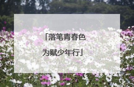 落笔青春色 为赋少年行