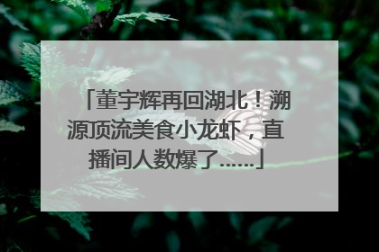 董宇辉再回湖北！溯源顶流美食小龙虾，直播间人数爆了……