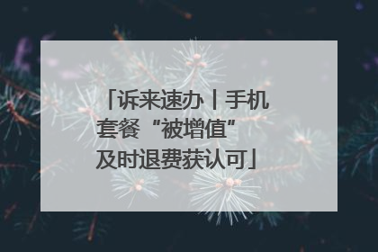 诉来速办丨手机套餐“被增值” 及时退费获认可