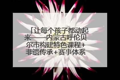 让每个孩子都动起来——内蒙古呼伦贝尔市构建特色课程+非遗传承+赛事体系校园体育生态链