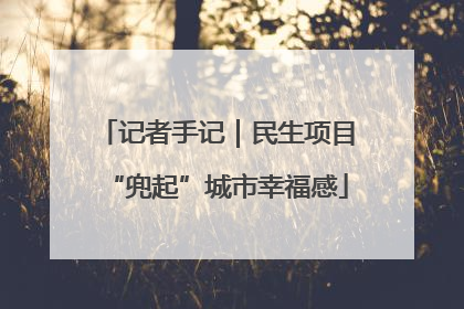 记者手记｜民生项目“兜起”城市幸福感