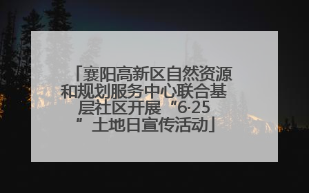 襄阳高新区自然资源和规划服务中心联合基层社区开展“6·25”土地日宣传活动