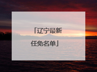 辽宁最新任免名单