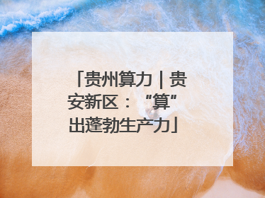 贵州算力｜贵安新区：“算”出蓬勃生产力