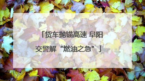货车抛锚高速 阜阳交警解“燃油之急”